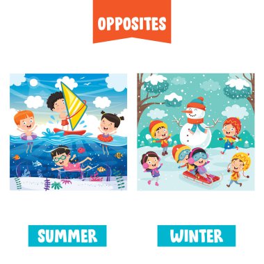 Çizgi film Çizimleri ile Karşıt Sıfatlar