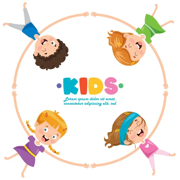 Arrière Plan Créatif Avec Des Enfants Drôles — Image vectorielle