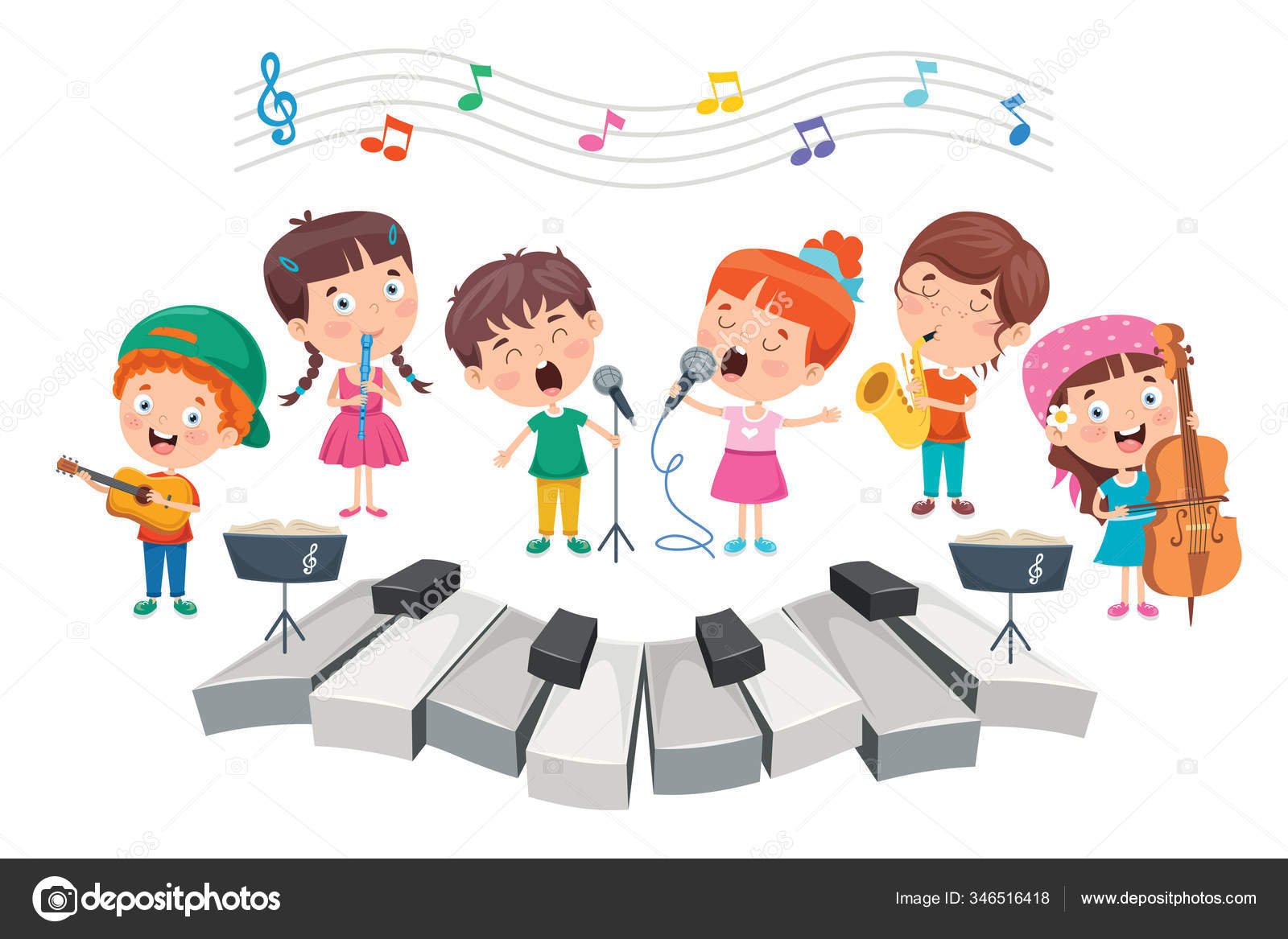Funny Little Kids Performing Music Stock Vector Image by ©yusufdemirci #346516418 Funny Little Kids Performing Music Stock Vector Image by ©yusufdemirci #346516418