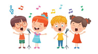 Komik Küçük Çocuklar Müzik Çalıyor