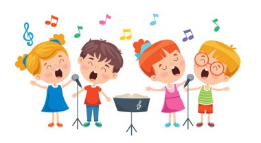 Komik Küçük Çocuklar Müzik Çalıyor