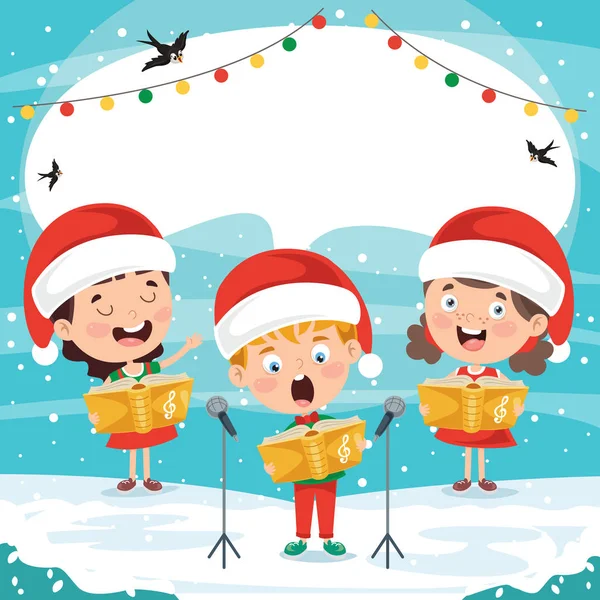 Funny Little Kids Performing Music — Stock Vector