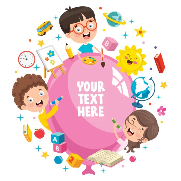 Diseño Concepto Con Niños Divertidos — Vector de stock