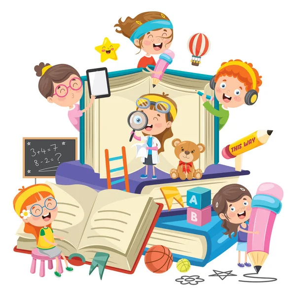 Diseño Concepto Para Educación Los Niños — Vector de stock