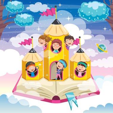 Komik Çocuklu Sihirli Tasarım