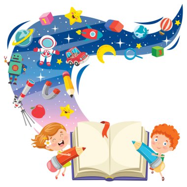 Komik Çocuklu Sihirli Tasarım