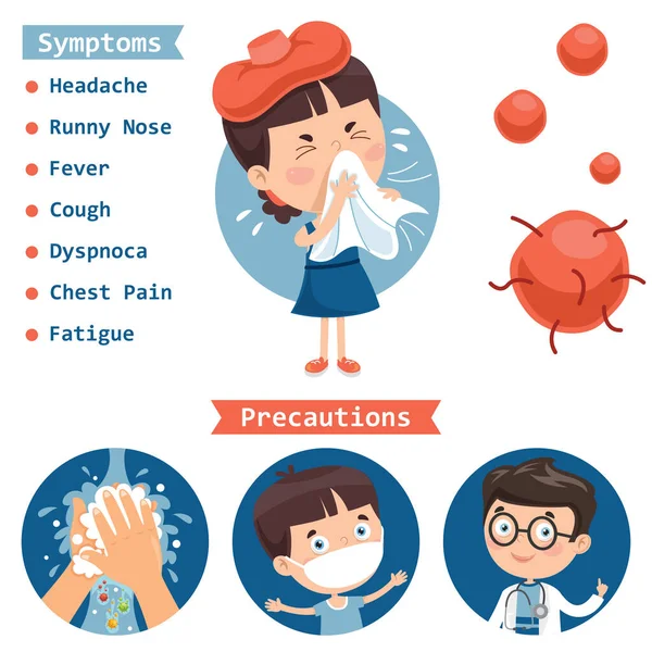 Petit Enfant Infecté Par Virus — Image vectorielle