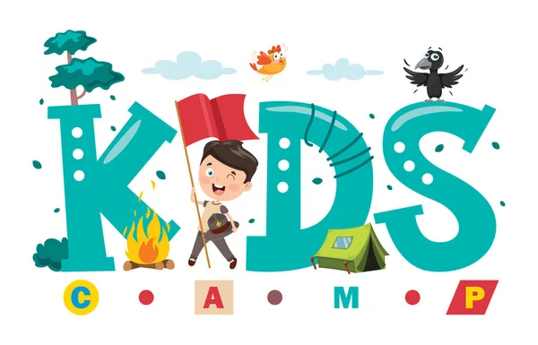 Diseño Del Logotipo Para Campamento Niños — Vector de stock