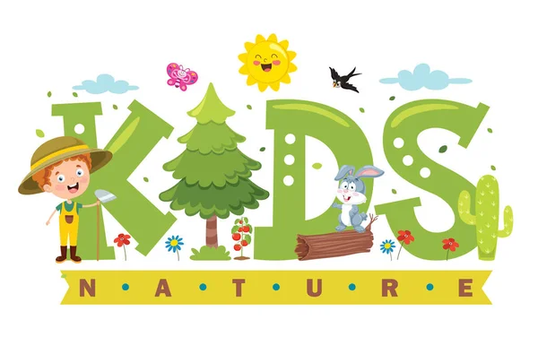 Diseño Logotipo Para Niños Naturaleza — Vector de stock