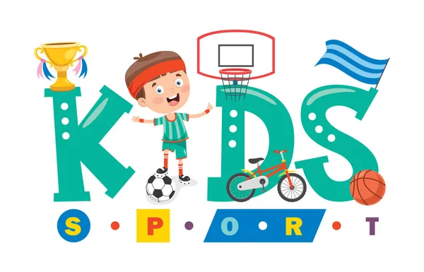 Diseño Logo Para Niños Deporte — Vector de stock