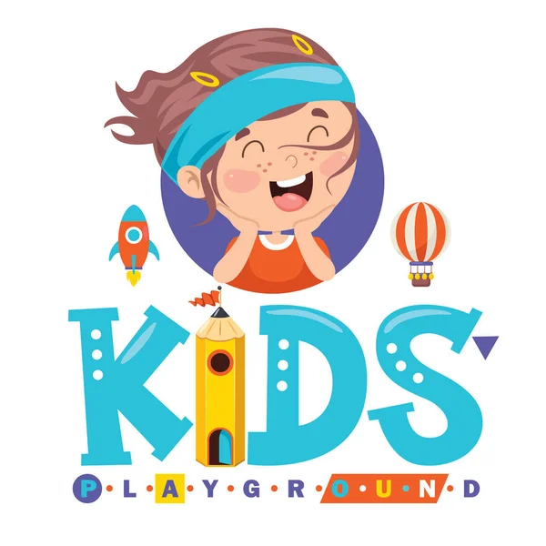 Projekt Logo Dla Dzieci Plac Zabaw — Wektor stockowy