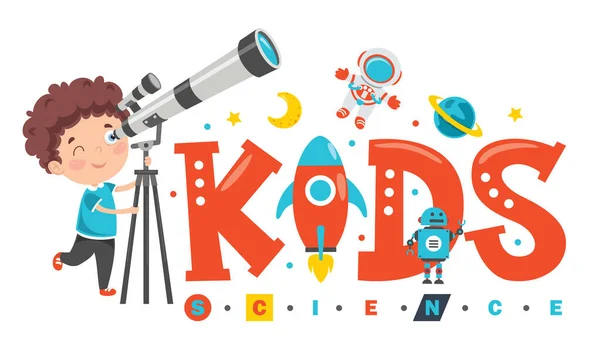 Logo Design Für Die Wissenschaft Der Kinder — Stockvektor