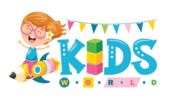 Logo Ontwerp Voor Kinderen Wereld — Stockvector