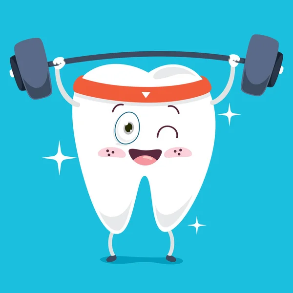 Cepillar Concepto Los Dientes Con Carácter Dibujos Animados — Vector de stock