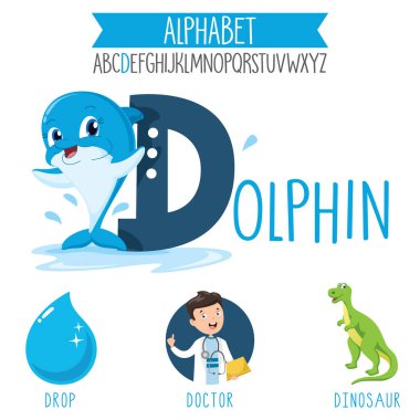 Resimli Alfabe Harfleri ve Karikatür Nesneleri