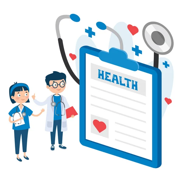 Health Care Concept Characters — Stock Vector