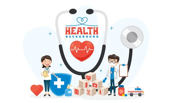 Health Care Concept Characters — Stock Vector