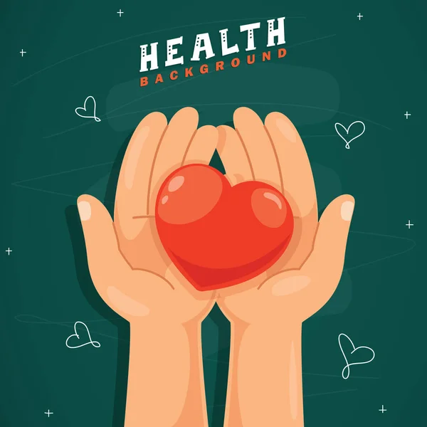 Sağlık Bakım Tasarımı Kalpli Tasarım — Stok Vektör