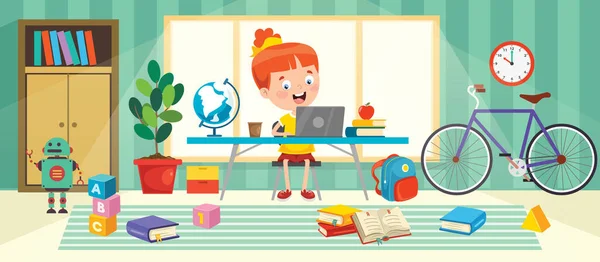 Uso Tecnología Para Educación Negocio — Vector de stock