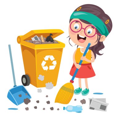 Çevreyi Temizleyen Komik Çocuk