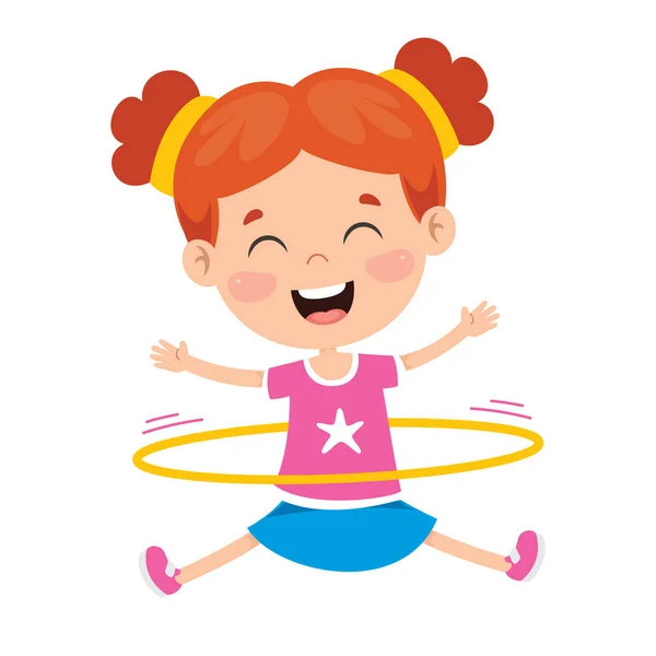 Занятия Спортивной Гимнастикой Счастливых Детей — стоковый вектор
