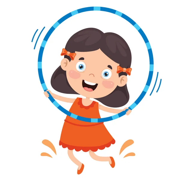 Happy Kid Doing Gymnastics Exercise — Stock Vector