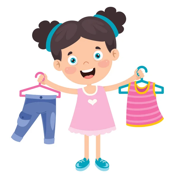 Little Kid Colorful Clothes — Stock Vector