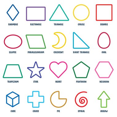 Set Of Basic Geometric Shapes clipart