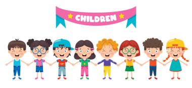 Bir grup komik çocuk oynuyor.