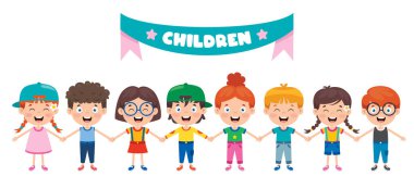 Bir grup komik çocuk oynuyor.