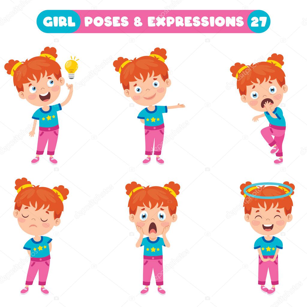 Poses And Expressions Of A Funny Girl