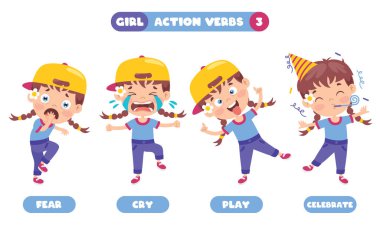 Action Verbs For Children Education clipart