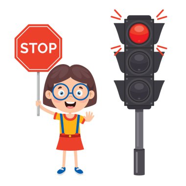 Komik Karakterli Trafik Konsepti