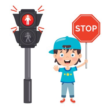 Komik Karakterli Trafik Konsepti