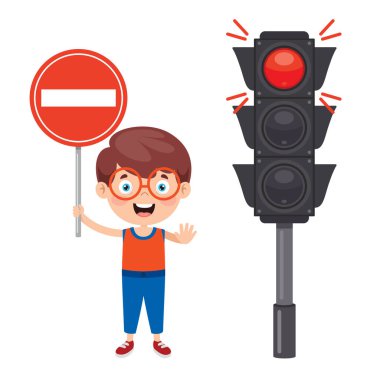 Komik Karakterli Trafik Konsepti