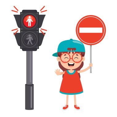 Traffic Concept With Funny Characters clipart