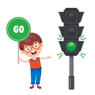 Komik Karakterli Trafik Konsepti