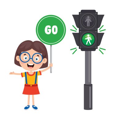 Komik Karakterli Trafik Konsepti