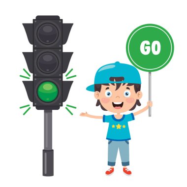 Komik Karakterli Trafik Konsepti