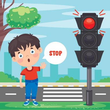 Komik Karakterli Trafik Konsepti
