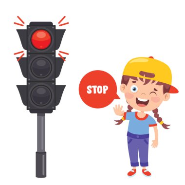 Komik Karakterli Trafik Konsepti