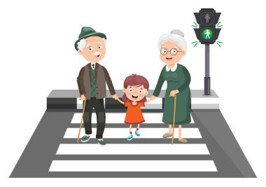 Komik Karakterli Trafik Konsepti