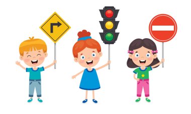 Komik Karakterli Trafik Konsepti