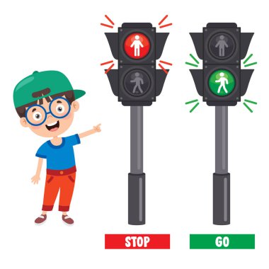 Komik Karakterli Trafik Konsepti