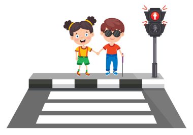 Komik Karakterli Trafik Konsepti