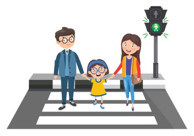 Komik Karakterli Trafik Konsepti