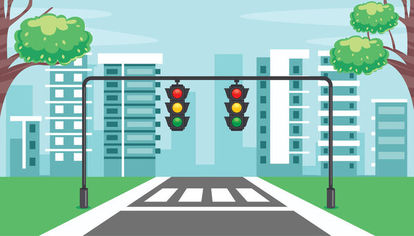 Концепция дорожного движения с освещением и оборудованием
