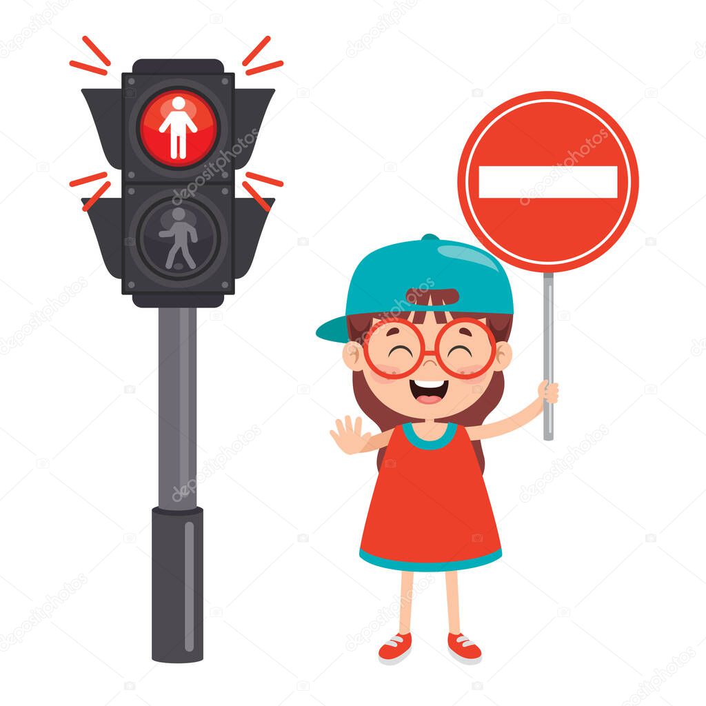 Traffic Concept With Funny Characters