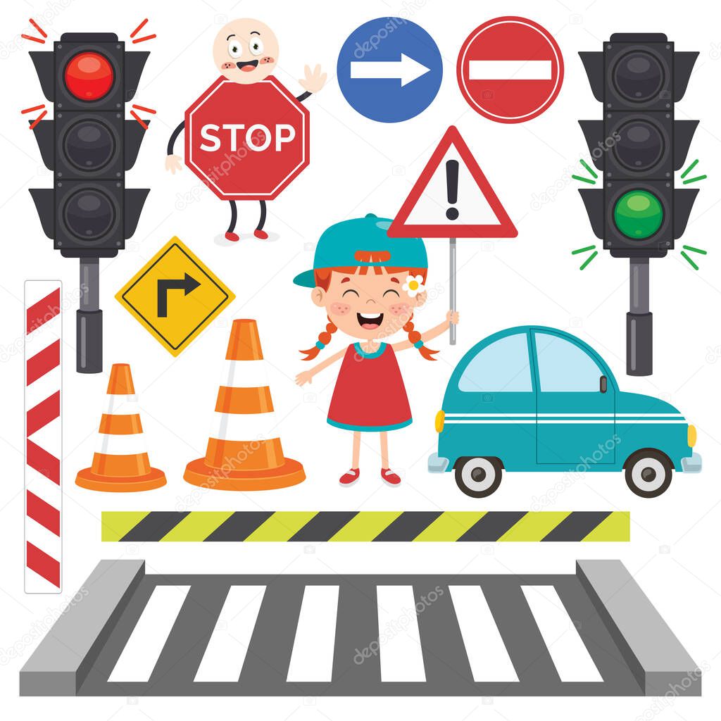 Traffic Concept With Funny Characters