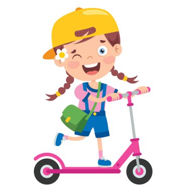 Komik Çocuk Tekmeleyen Scooter